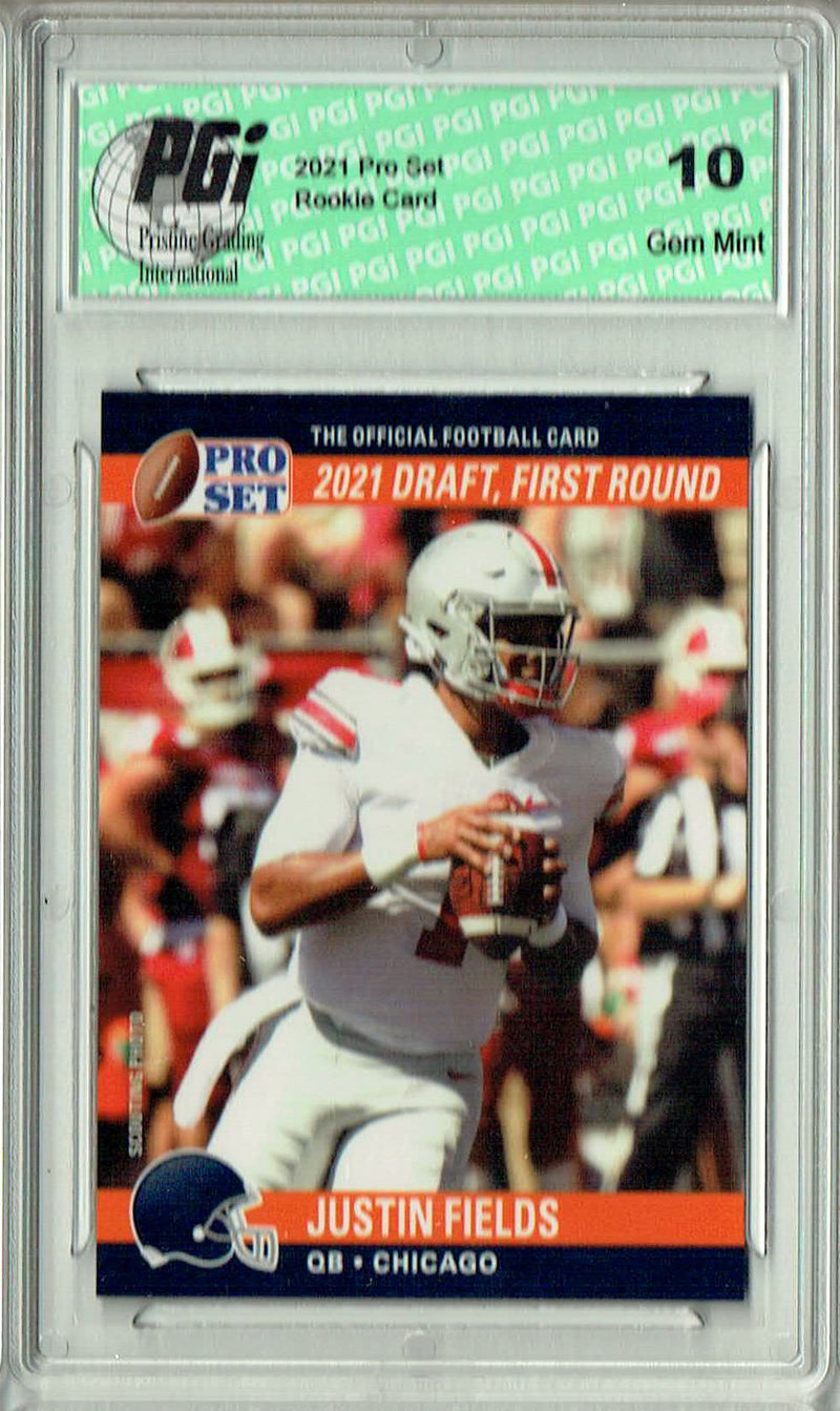 Justin Fields 2021 Pro Set #PSDD8 Print Run: 8,100 Rookie Card PGI 10
