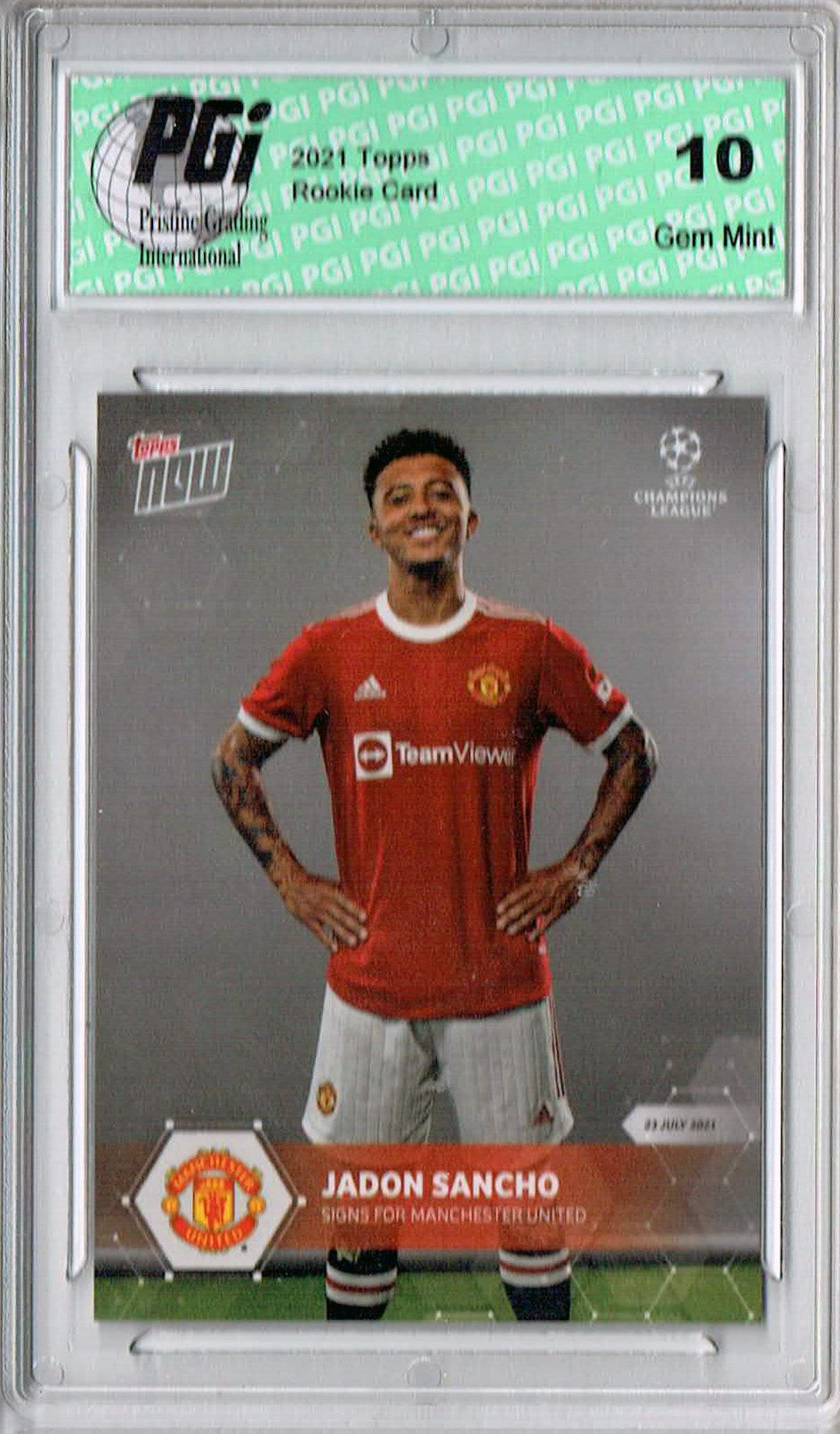 Jadon Sancho 2021 Topps Now #PS03 Manchester United Card PGI 10