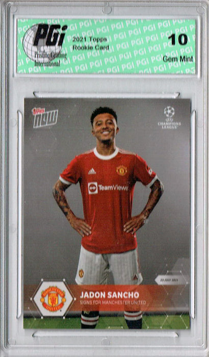 Jadon Sancho 2021 Topps Now #PS03 Manchester United Card PGI 10