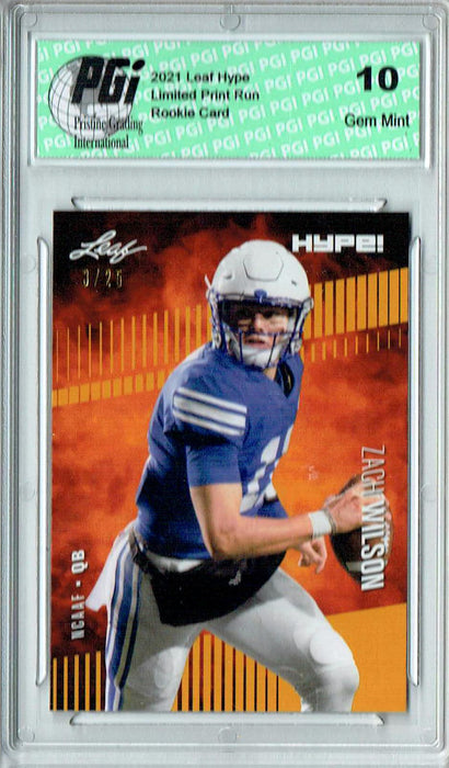 Zach Wilson 2021 Leaf HYPE! #58 Gold SP, Only 25 Ever Made Rookie Card PGI 10