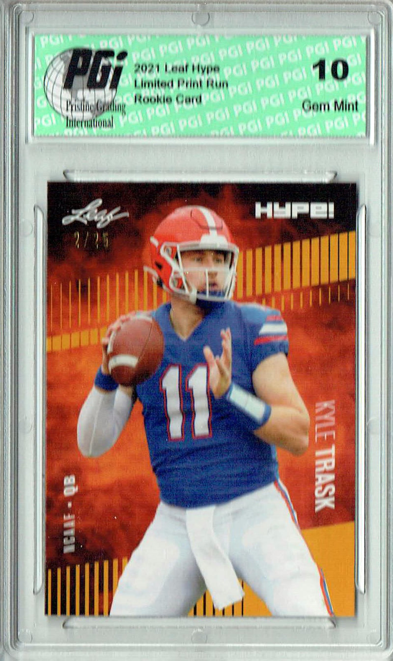 Kyle Trask Rookie Card Tampa Bay PGI 10 Gem Mint Football Trading Card 2020 Leaf HYPE! #59 Gold SP, 1 of 25 Made