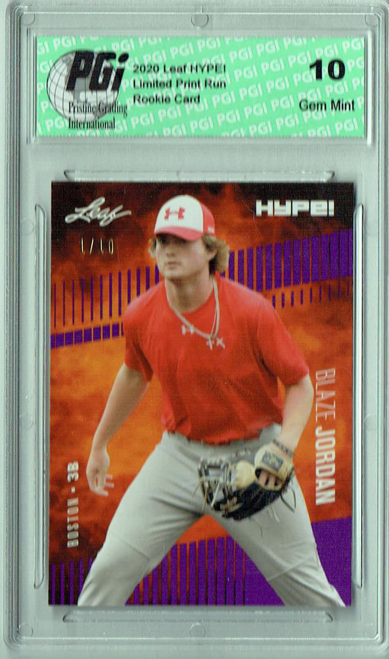 Blaze Jordan 2020 Leaf HYPE! #43 Purple SP, Only 10 Ever Made Rookie Card PGI 10
