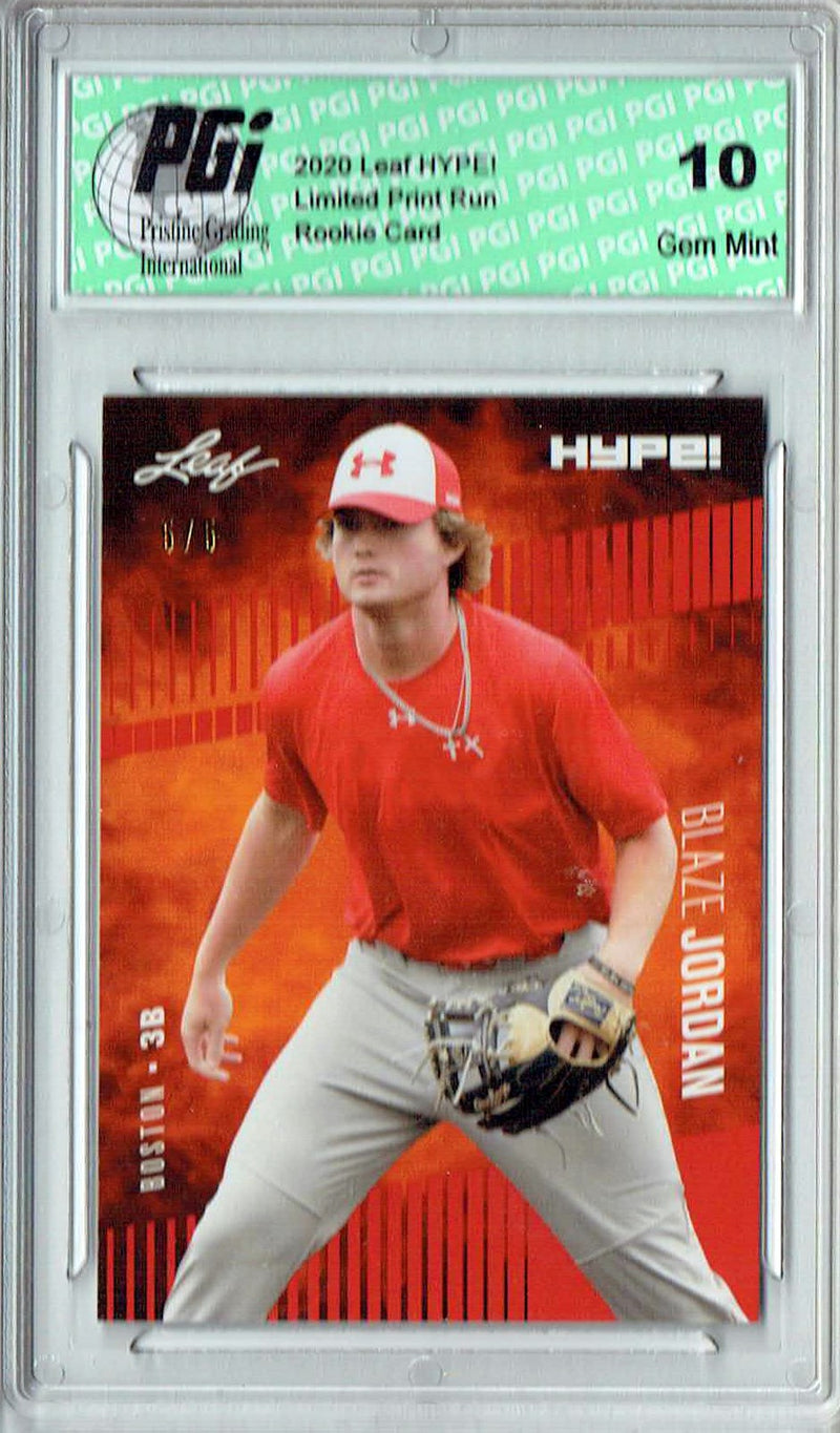 Blaze Jordan 2020 Leaf HYPE! #43 Red SP, Only 5 Made Rookie Card PGI 10
