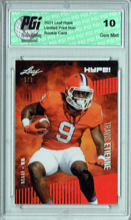 Travis Etienne 2021 Leaf HYPE! #53A Masterpiece 1 of 1 Rookie Card PGI 10