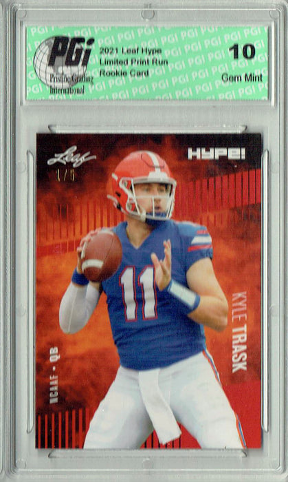 Kyle Trask 2021 Leaf HYPE! #59 Red The #1 of 5 Rookie Card PGI 10