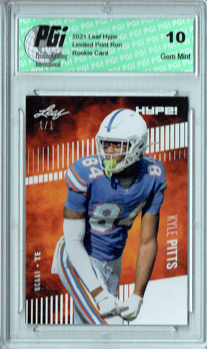 Kyle Pitts 2021 Leaf HYPE! #57 White Blank Back 1/1 Rookie Card PGI 10