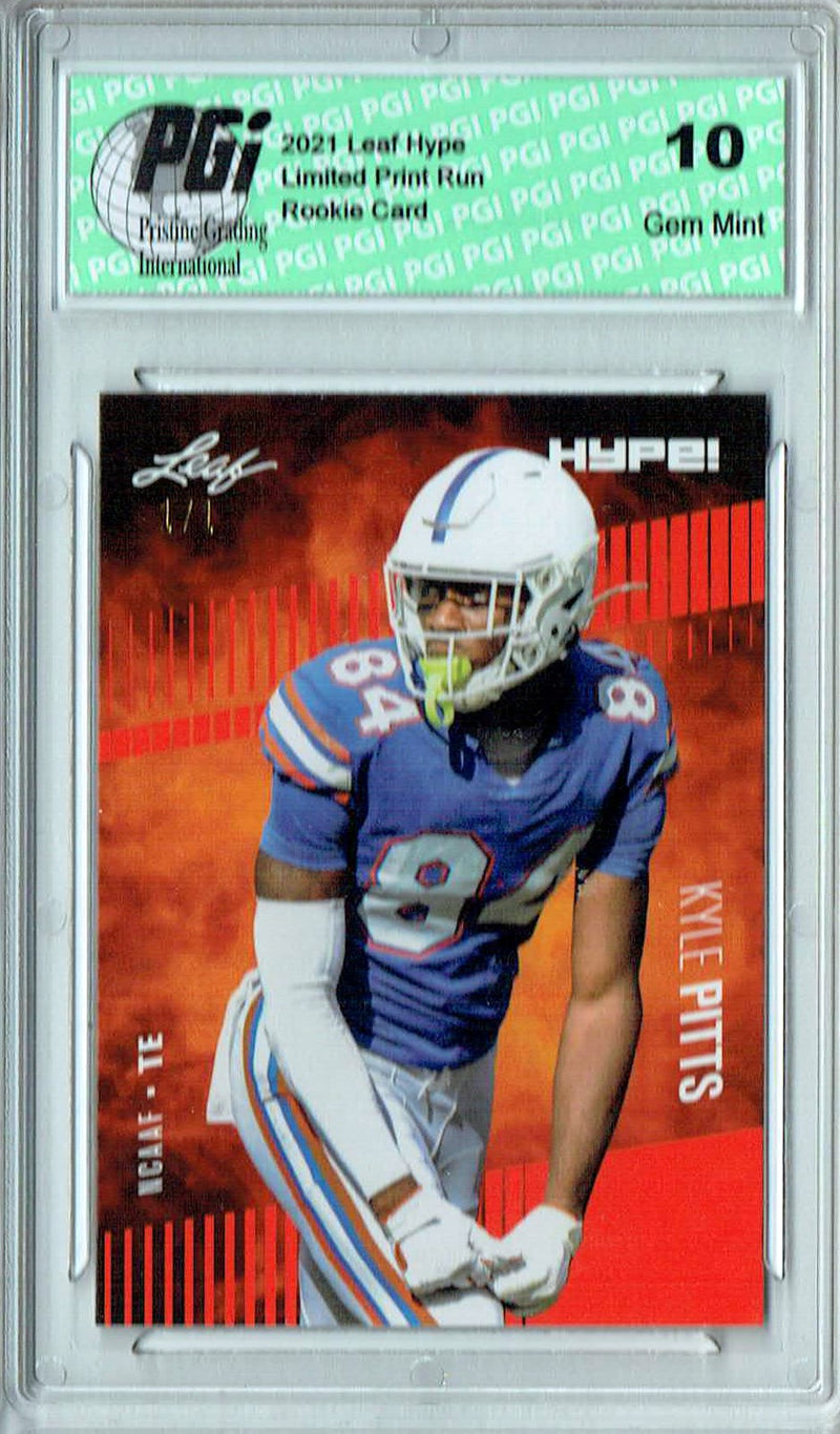 Kyle Pitts Rookie Card Atlanta PGI 10 Gem Mint Football Trading Card 2021 Leaf HYPE! #57 Masterpiece 1 of 1