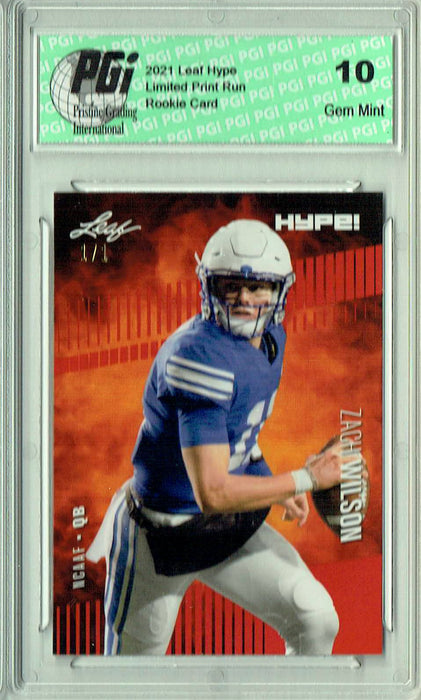 Zach Wilson 2021 Leaf HYPE! #58 Red Blank Back 1/1 Rookie Card PGI 10