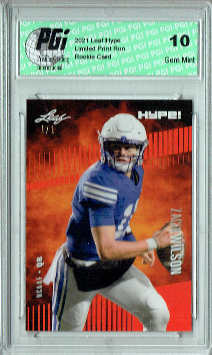 Zach Wilson 2021 Leaf HYPE! #58 Masterpiece 1 of 1 Rookie Card PGI 10