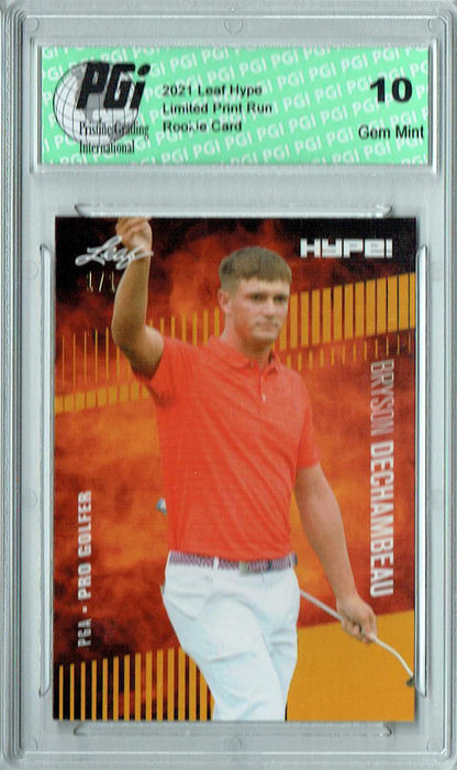 Bryson Dechambeau 2021 Leaf HYPE! #64A Gold Blank Back 1/1 Rookie Card PGI 10