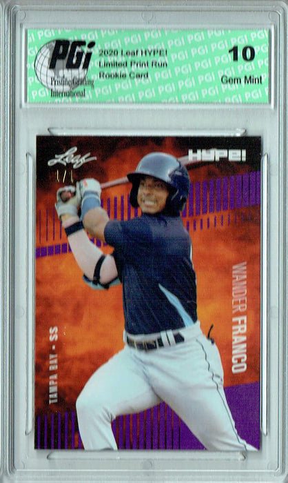 Wander Franco 2020 Leaf HYPE! #56A Purple Blank Back 1/1 Rookie Card PGI 10