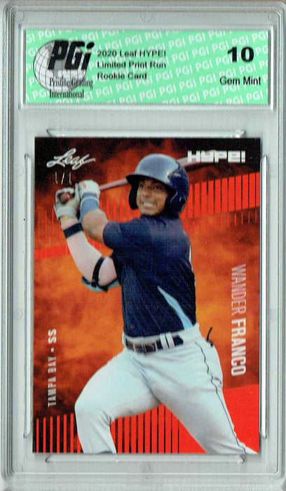 Wander Franco 2020 Leaf HYPE! #56A Orange Blank Back 1/1 Rookie Card PGI 10