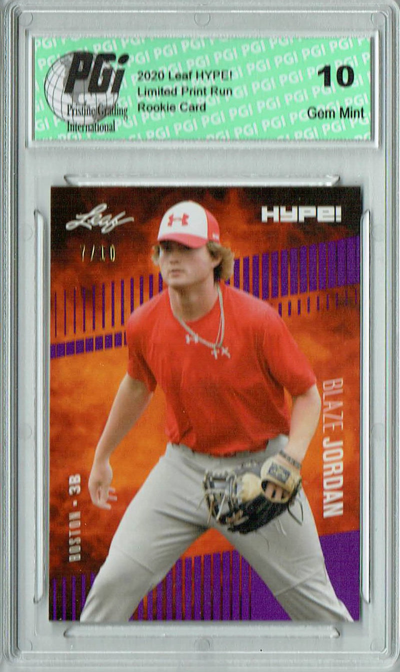 Blaze Jordan 2020 Leaf HYPE! #43 Purple Jersey #7/10 Rookie Card PGI 10