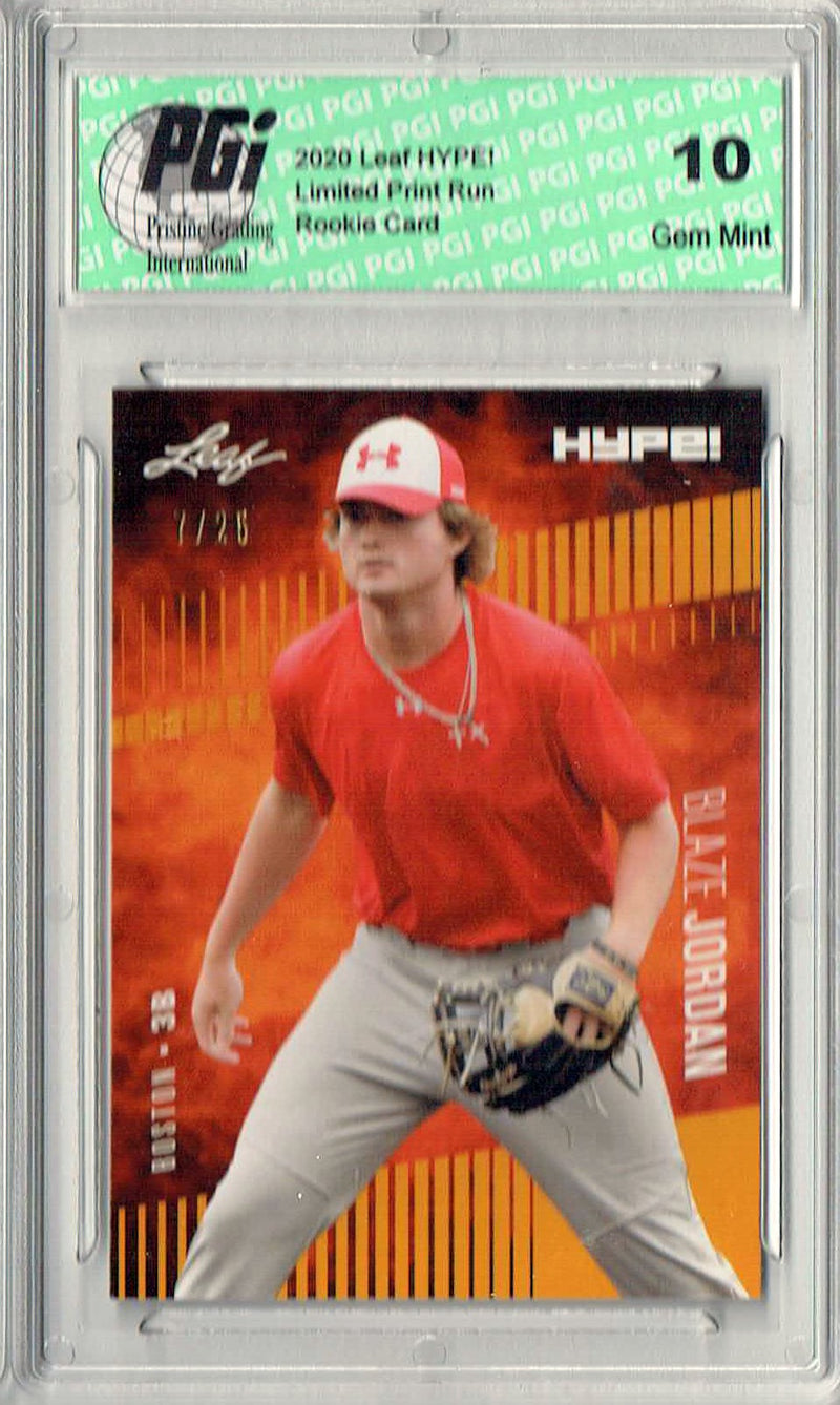 Blaze Jordan 2020 Leaf HYPE! #43 Gold Jersey #7/25 Rookie Card PGI 10
