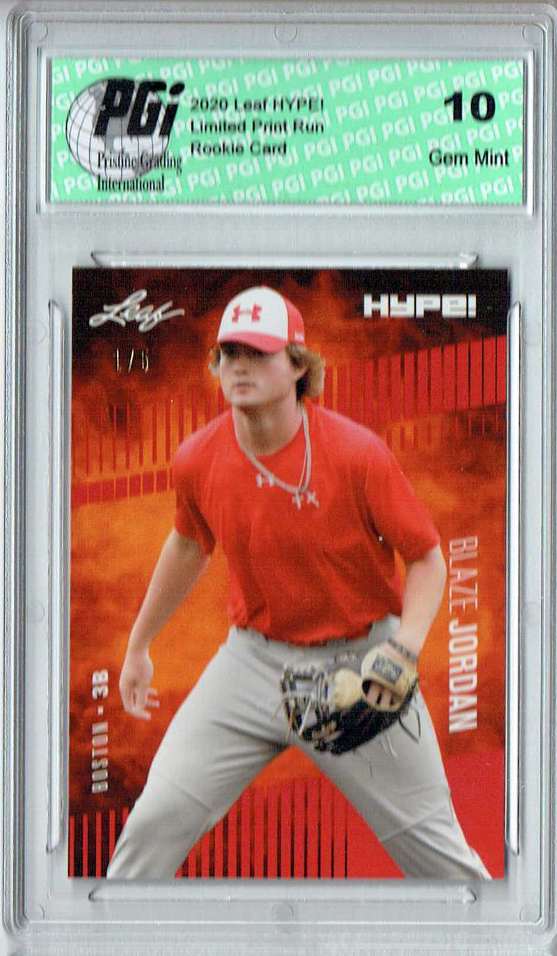 Blaze Jordan 2020 Leaf HYPE! #43 Red The #1 of 5 Rookie Card PGI 10