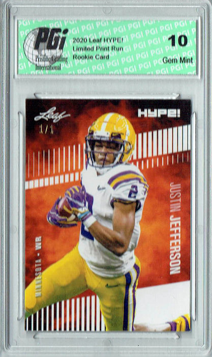 Justin Jefferson 2020 Leaf HYPE! #54A White Blank Back 1/1 Rookie Card PGI 10