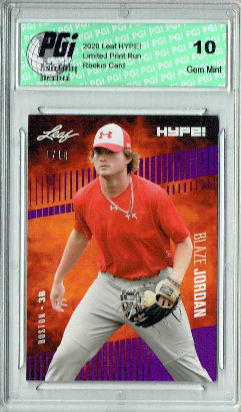Blaze Jordan 2020 Leaf HYPE! #43 Purple The #1 of 10 Rookie Card PGI 10