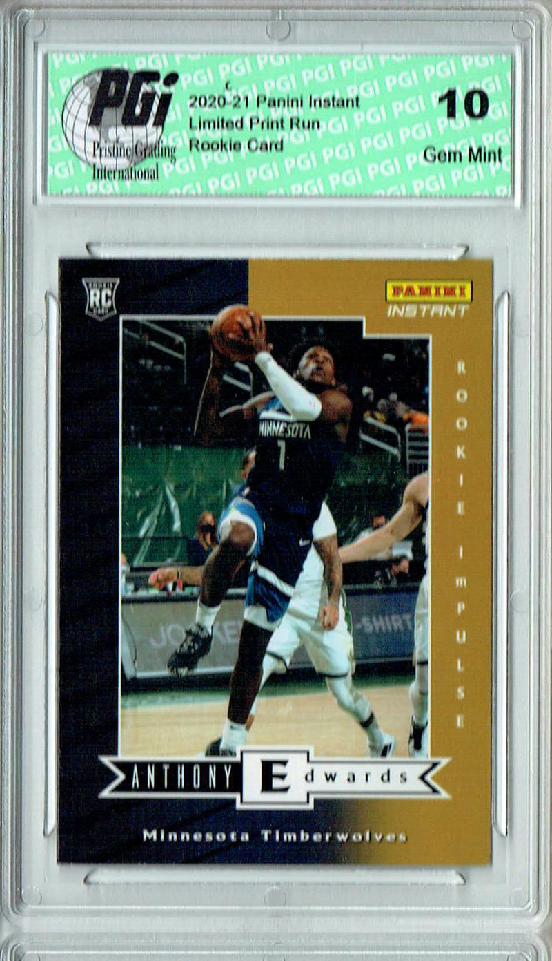 Anthony Edwards 2020 Panini Instant #RI-1 Impulse 1740 Made Rookie Card PGI 10