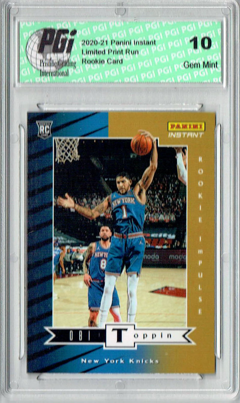 Obi Toppin 2020 Panini Instant #RI-8 Impulse 1740 Made Rookie Card PGI 10