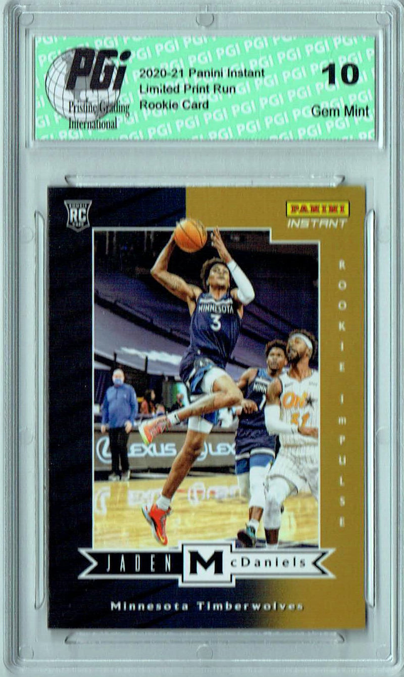 Jaden McDaniels 2020 Panini Instant #RI-27 Impulse 1740 Made Rookie Card PGI 10