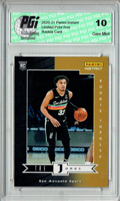 Tre Jones 2020 Panini Instant #RI-33 Impulse 1740 Made Rookie Card PGI 10