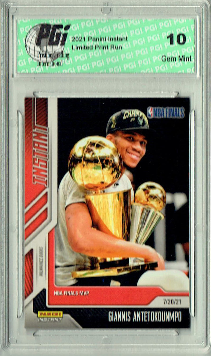 Giannis Antetokounmpo 2020 Panini Instant #240 NBA Champions Rare Card PGI 10