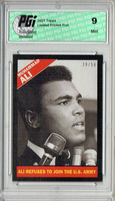 PGI 9 Rare Muhammad Ali 2021 Topps #15 Black SP #39/56 Trading Card