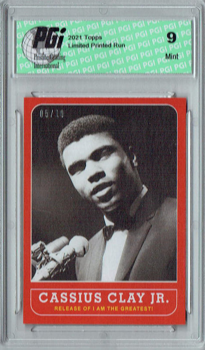 PGI 9 Rare Muhammad Ali 2021 Topps #4 Red SP #5/10 Trading Card