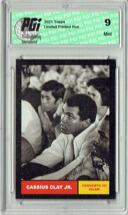 PGI 9 Rare Muhammad Ali 2021 Topps #2 Black SP #45/56 Trading Card