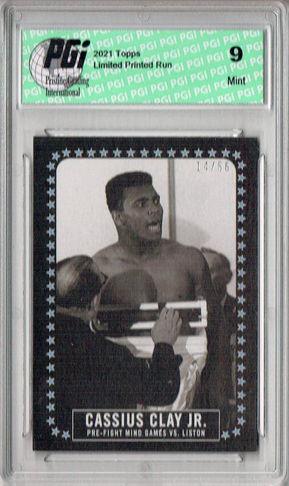 PGI 9 Rare Muhammad Ali 2021 Topps #7 Black SP #14/56 Trading Card