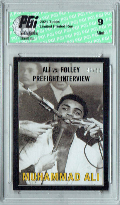 PGI 9 Rare Muhammad Ali 2021 Topps #21 Black SP #47/56 Trading Card