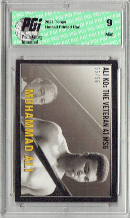 PGI 9 Rare Muhammad Ali 2021 Topps #22 Black SP #55/56 Trading Card