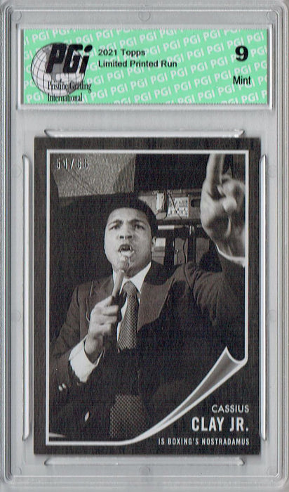 PGI 9 Rare Muhammad Ali 2021 Topps #3 Black SP #54/56 Trading Card