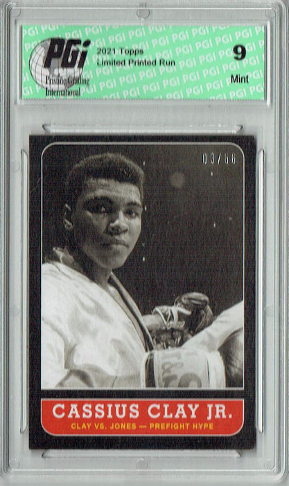 PGI 9 Rare Muhammad Ali 2021 Topps #5 Black SP #3/56 Trading Card