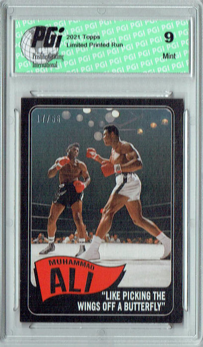 PGI 9 Rare Muhammad Ali 2021 Topps #14 Black SP #17/56 Trading Card