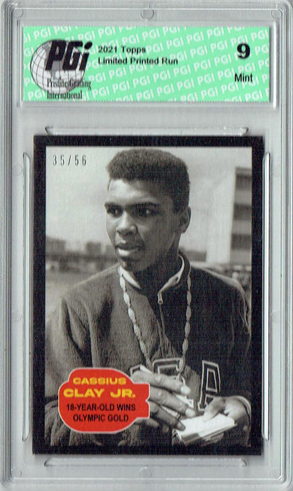 PGI 9 Rare Muhammad Ali 2021 Topps #1 Black SP #35/56 Trading Card
