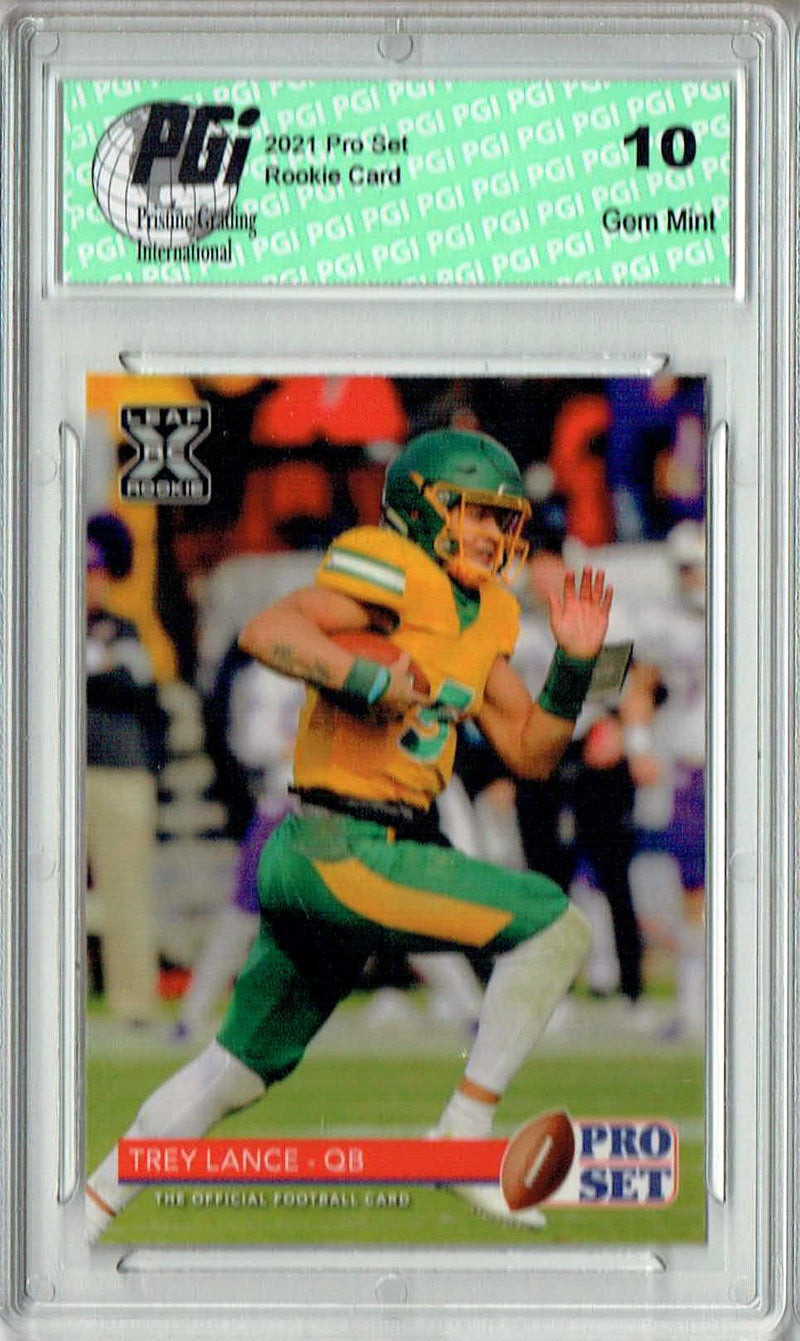 Trey Lance Rookie Card San Francisco PGI 10 Gem Mint Football Trading Card 2021 Leaf Pro Set #NQBR3 National SP