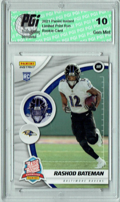 Rashod Bateman 2021 Panini Instant #RS13 Rated Rookie 1/229 Rookie Card PGI 10