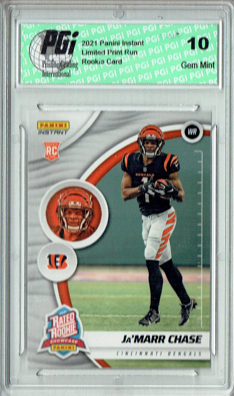 Ja'Marr Chase 2021 Panini Instant #RS5 Rated Rookie 1 of 467 Rookie Card PGI 10