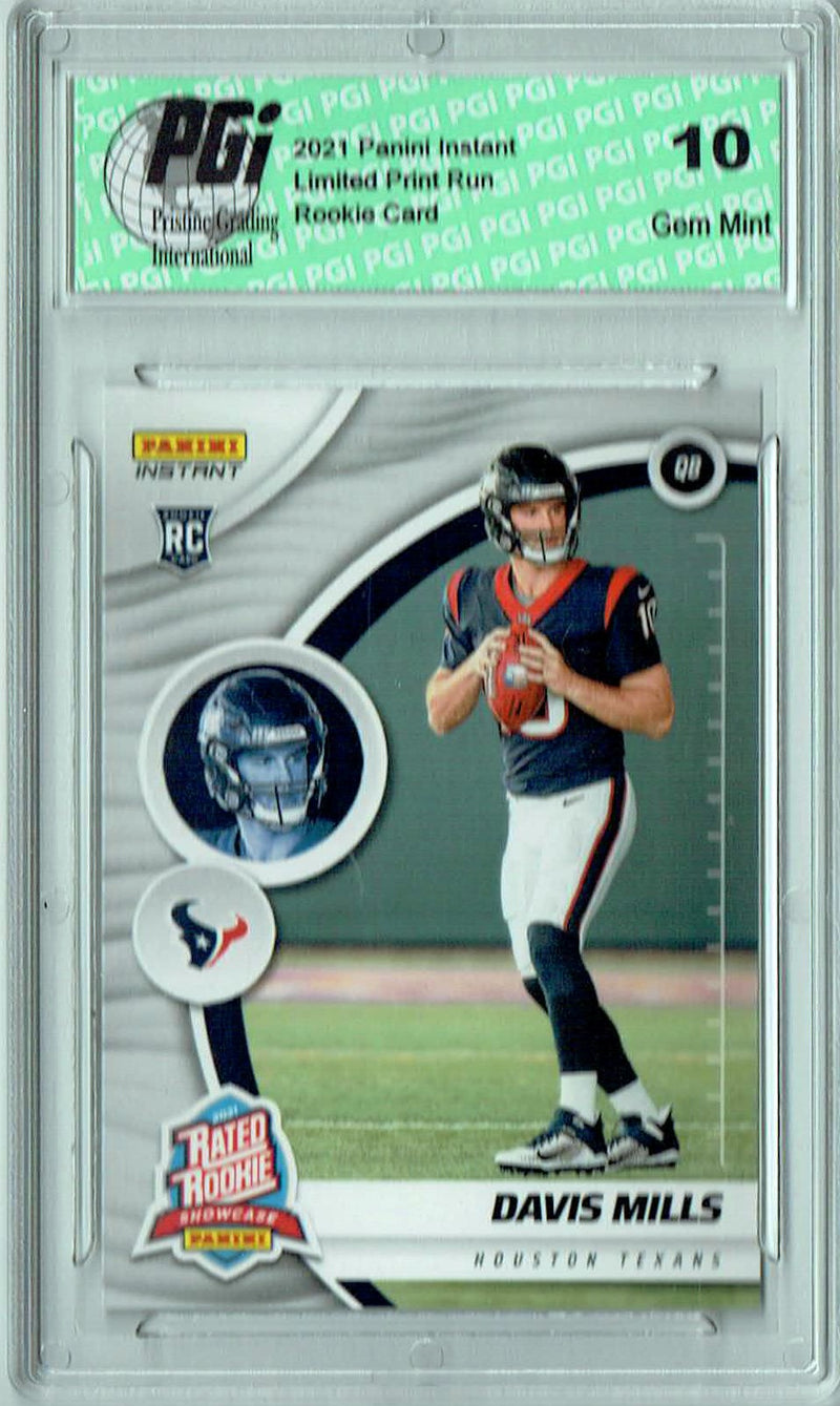 Davis Mills 2021 Panini Instant #RS23 Rated Rookie 1 of 266 Rookie Card PGI 10