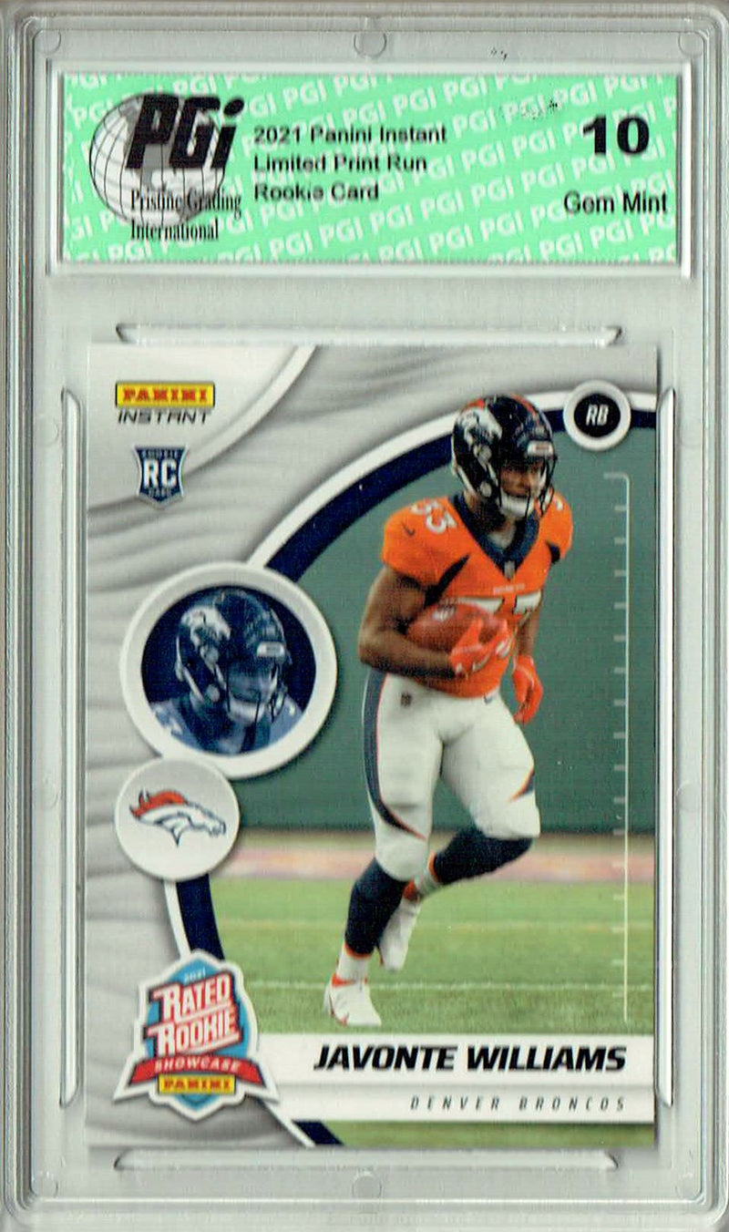 Javonte Wiliams 2021 Panini Instant #RS15 Rated Rookie 1/250 Rookie Card PGI 10
