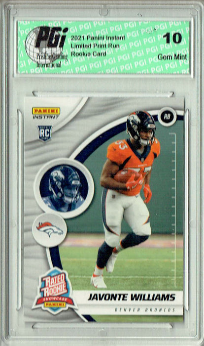 Javonte Wiliams 2021 Panini Instant #RS15 Rated Rookie 1/250 Rookie Card PGI 10