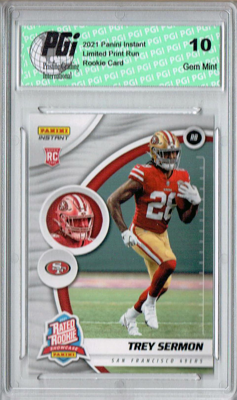 Trey Sermon 2021 Panini Instant #RS26 Rated Rookie 1 of 327 Rookie Card PGI 10