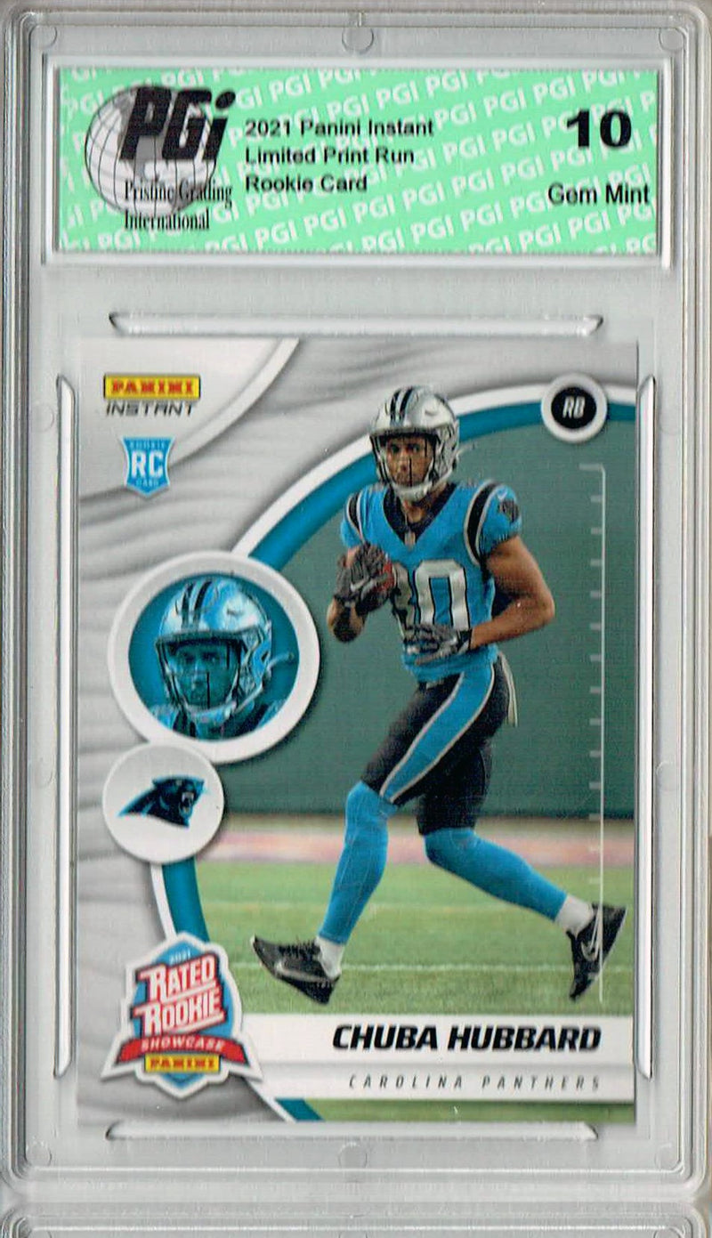 Chuba Hubbard 2021 Panini Instant #RS34 Rated Rookie 1 of 238 Rookie Card PGI 10