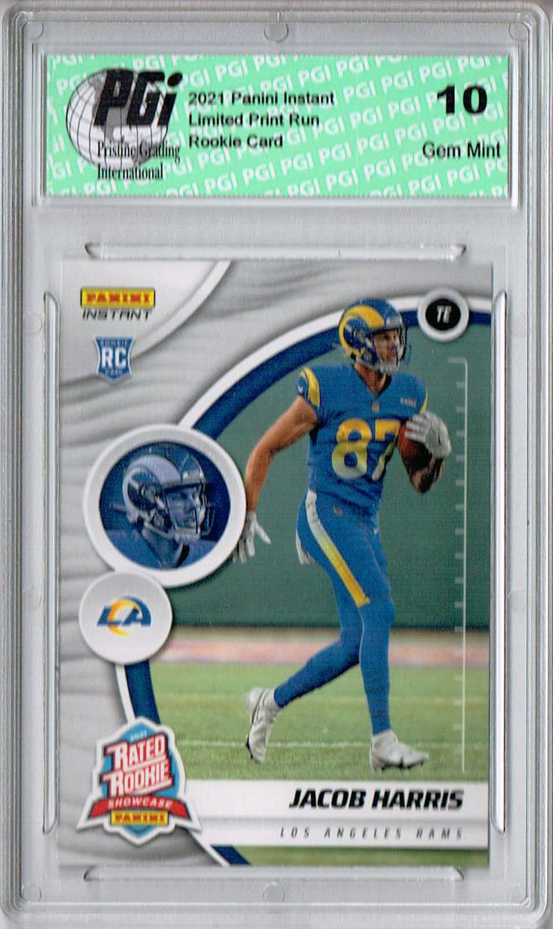 Jacob Harris 2021 Panini Instant #RS38 Rated Rookie 1 of 247 Rookie Card PGI 10
