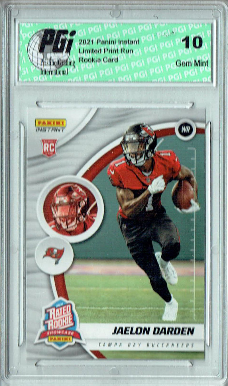 Jaelon Darden 2021 Panini Instant #RS35 Rated Rookie 1 of 225 Rookie Card PGI 10