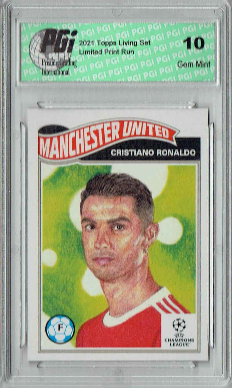Cristiano Ronaldo 2021 Topps Living Set #374 Manchester United Card PGI 10