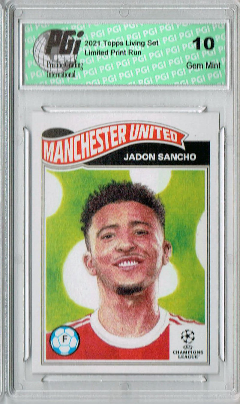 Jadon Sancho 2021 Topps Living Set #368 Manchester United 1/1,736 Card PGI 10