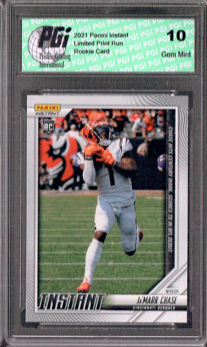 Ja'Marr Chase 2021 Panini Instant #11 NFL Debut, 1/476 Made Rookie Card PGI 10