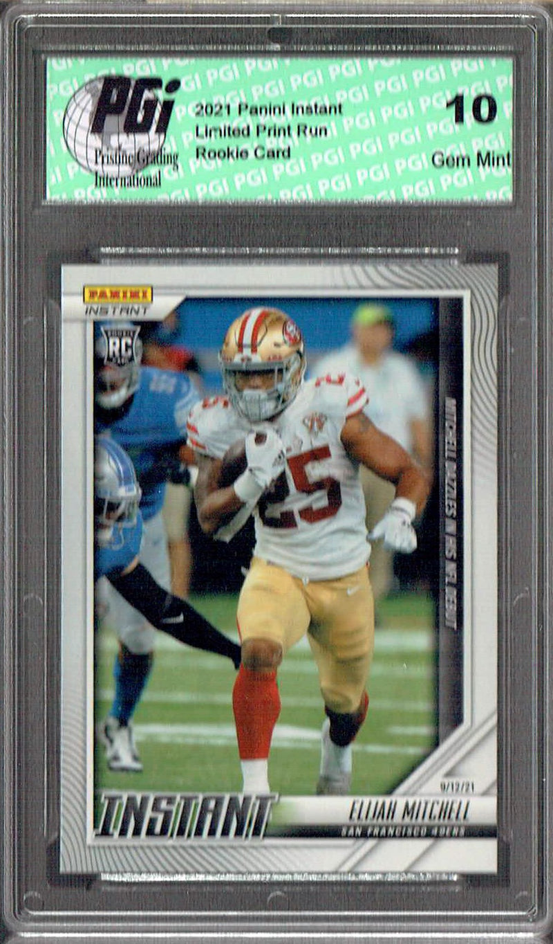 Elijah Mitchell 2021 Panini Instant #12 Dazzles n Debut 1/371 Rookie Card PGI 10